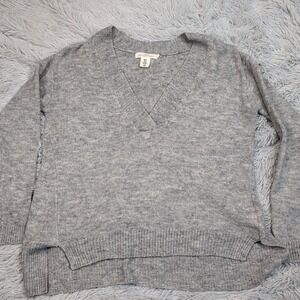 L.O.G.G. Sweater Womens XS Gray Wool Blend Comfort‎ V Neck Cozy Preppy Soft